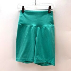 Yogalicious Lux Women's stretch bike shorts green 7" Inseam Size XS